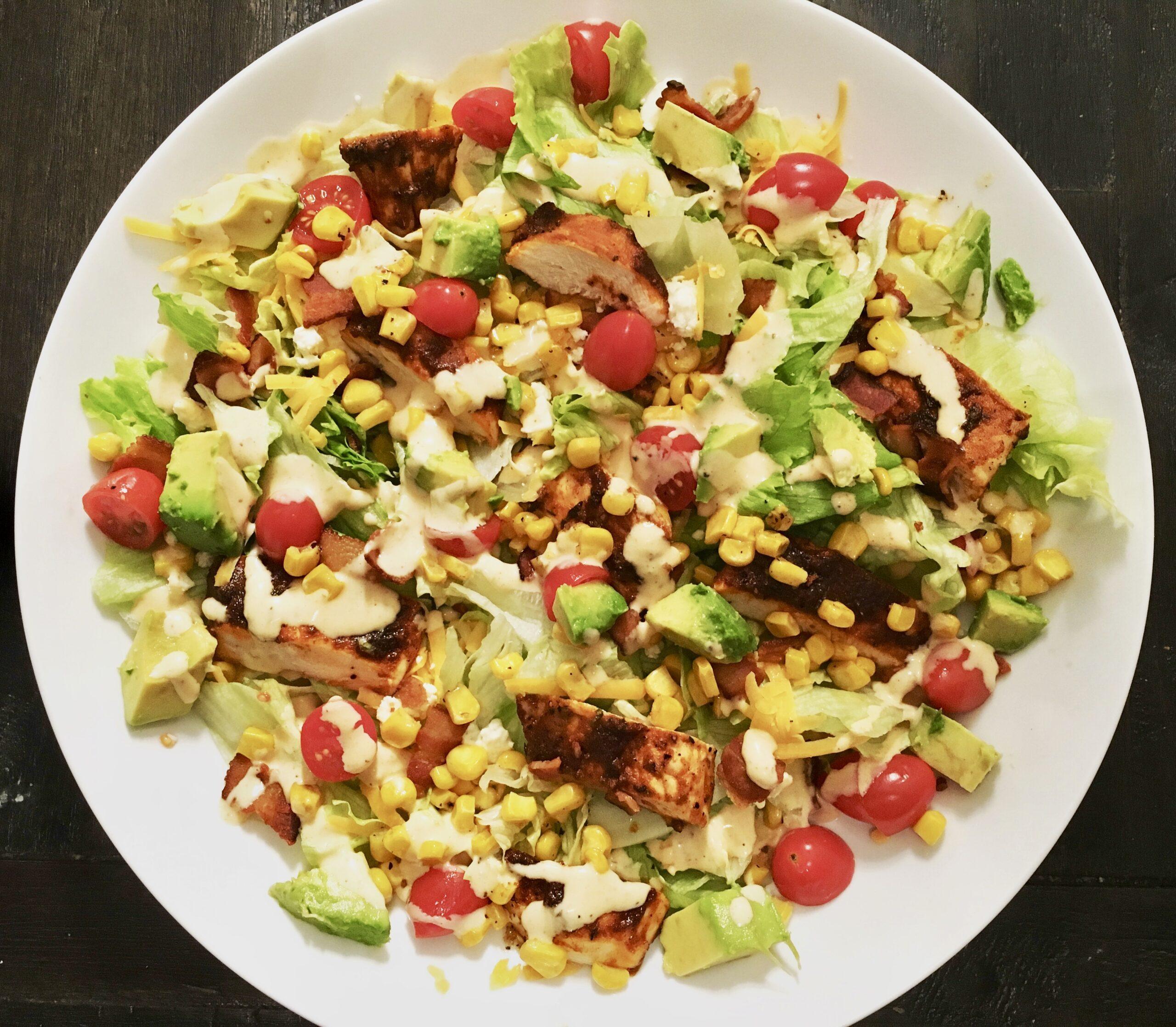 Spicy Cobb Salad with Honey Mustard-Ranch