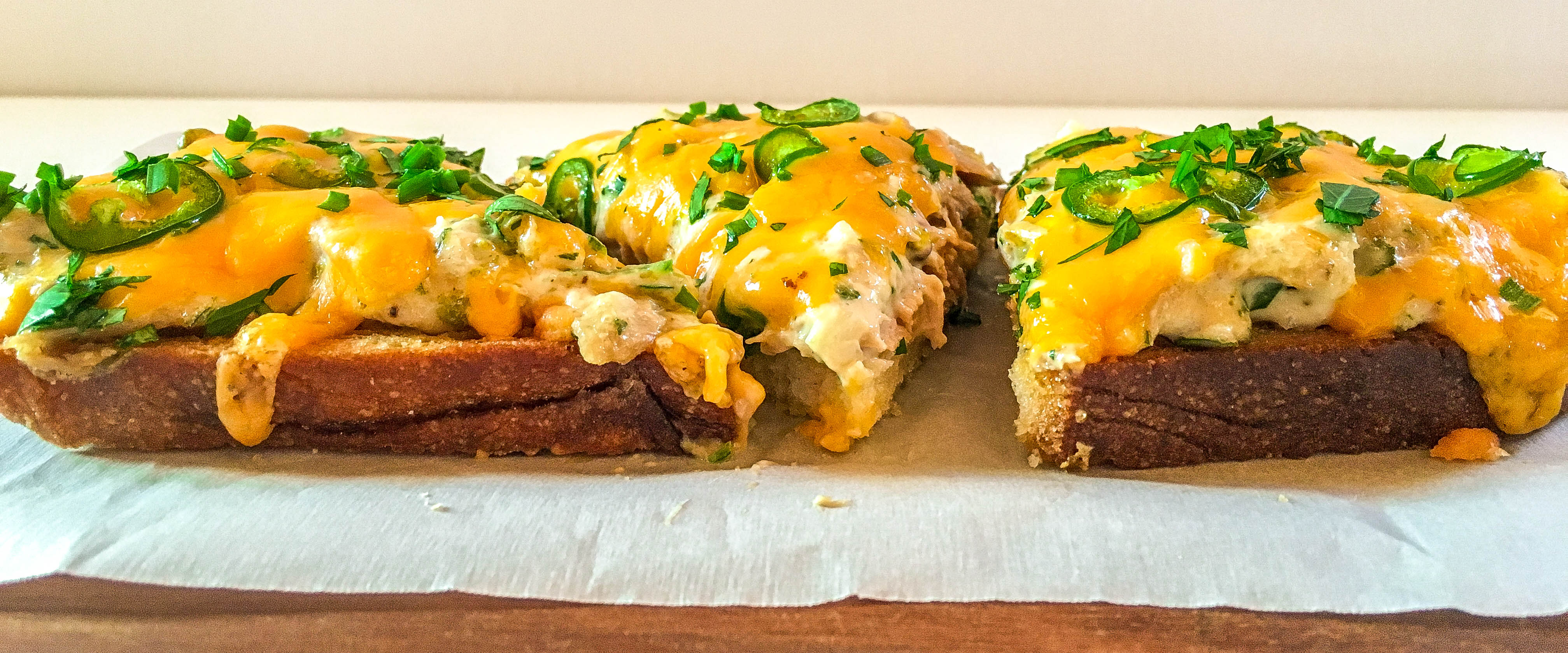 Open-Faced Tuna Melt with Cheddar and Jalapenos