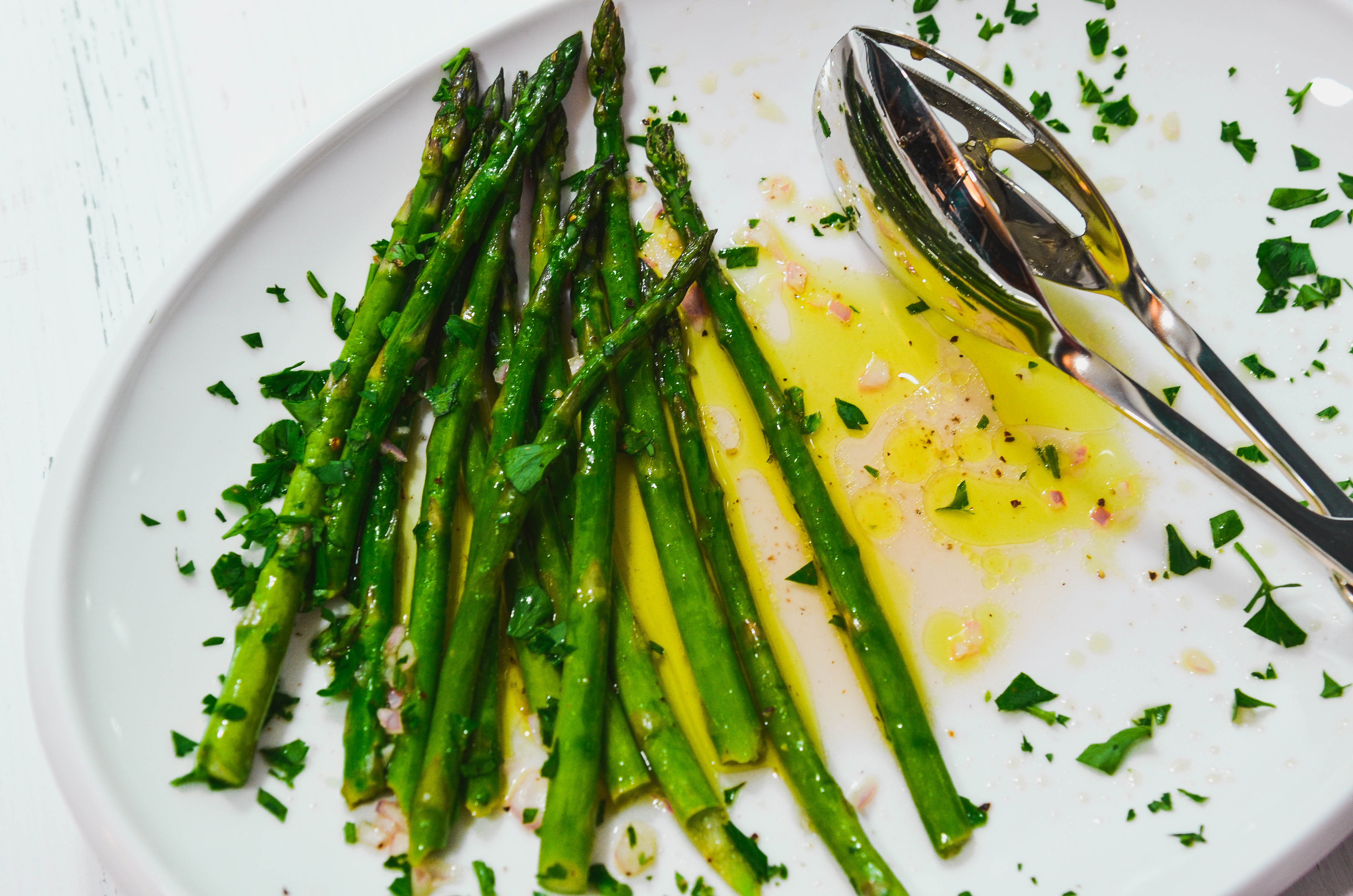 Roasted Asparagus with Lemon Vinaigrette Never Not Hungry