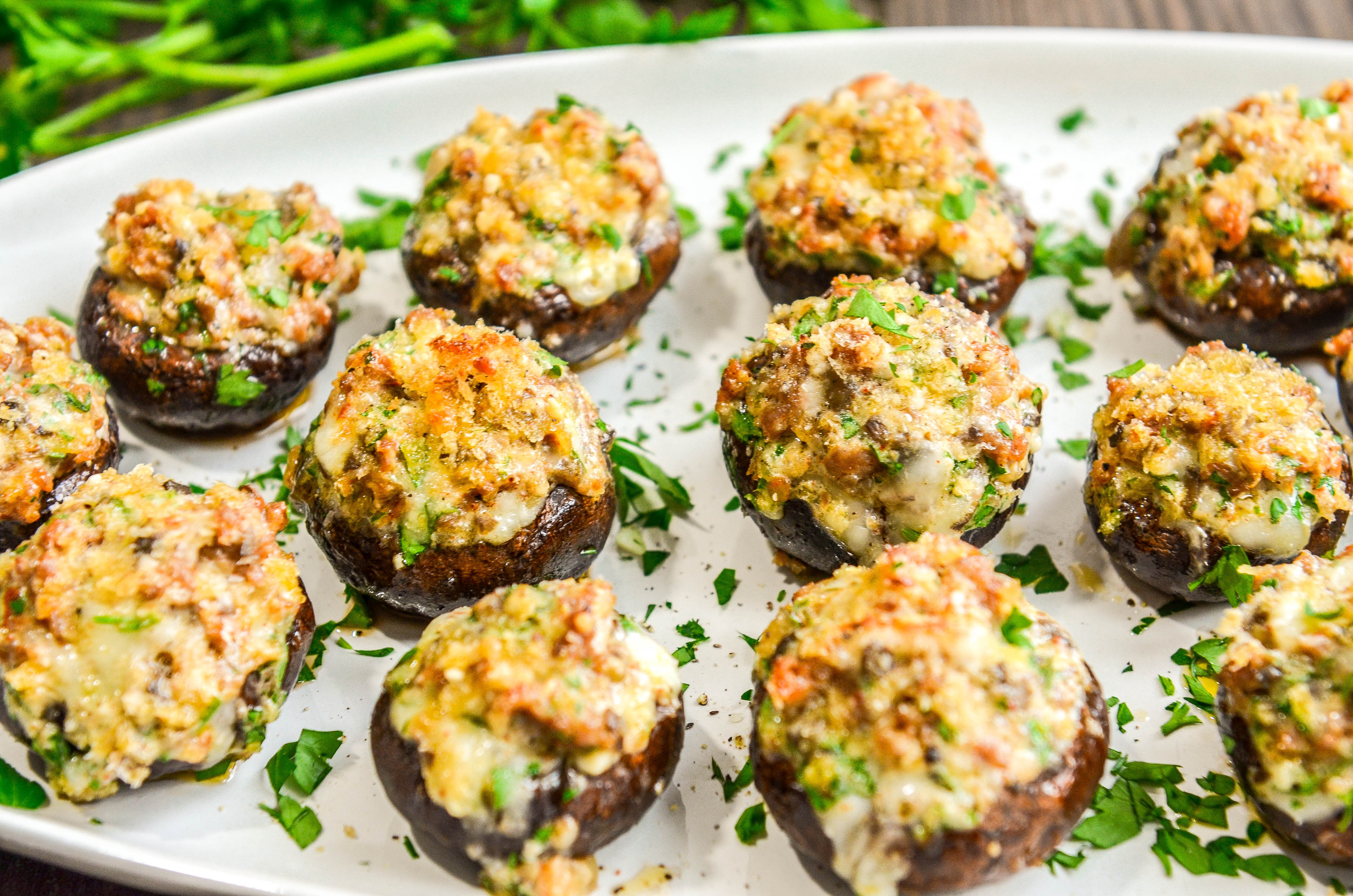 Sausage Stuffed Mushrooms-4
