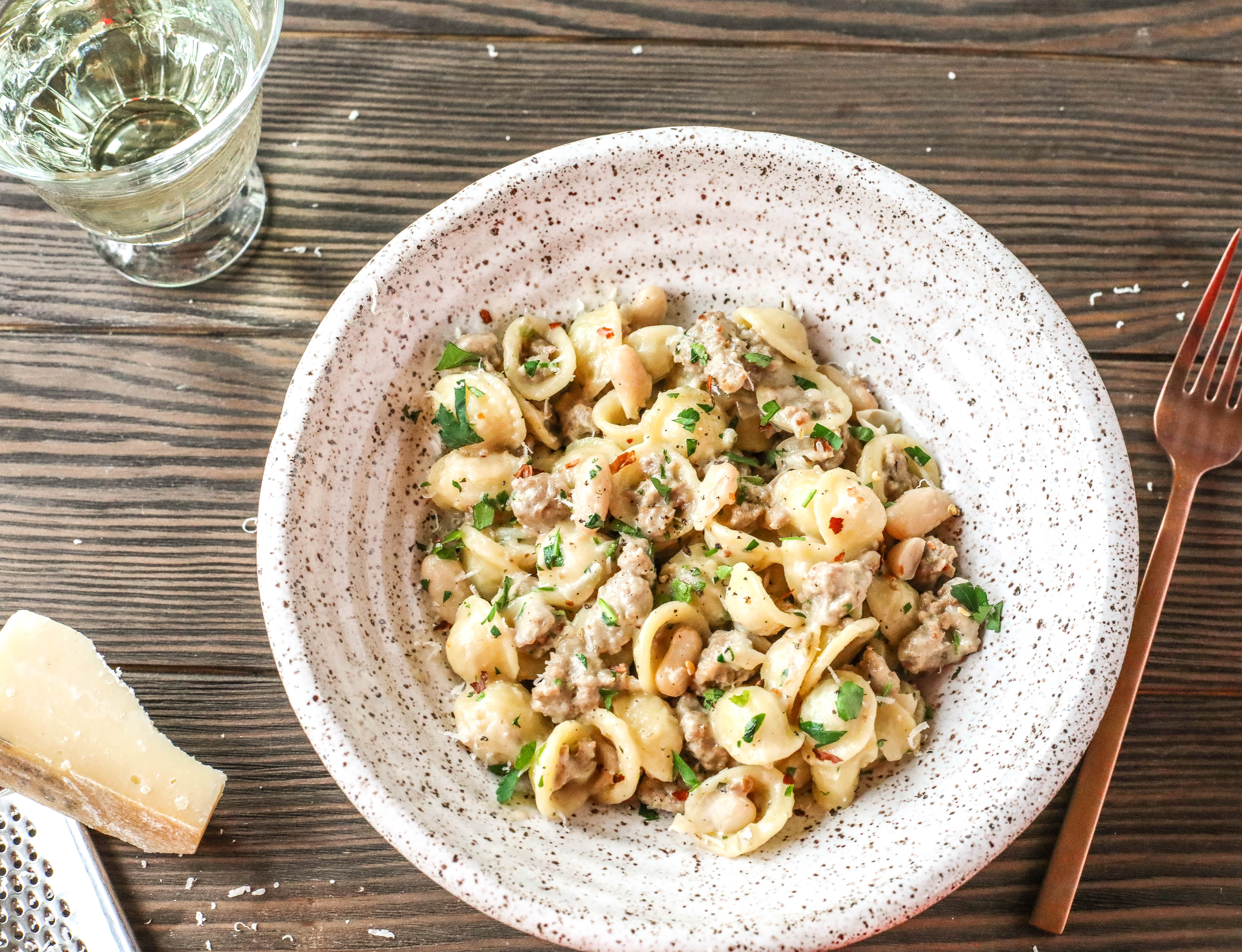 Orecchiette with Mascarpone, White Beans and Sausage.jpg