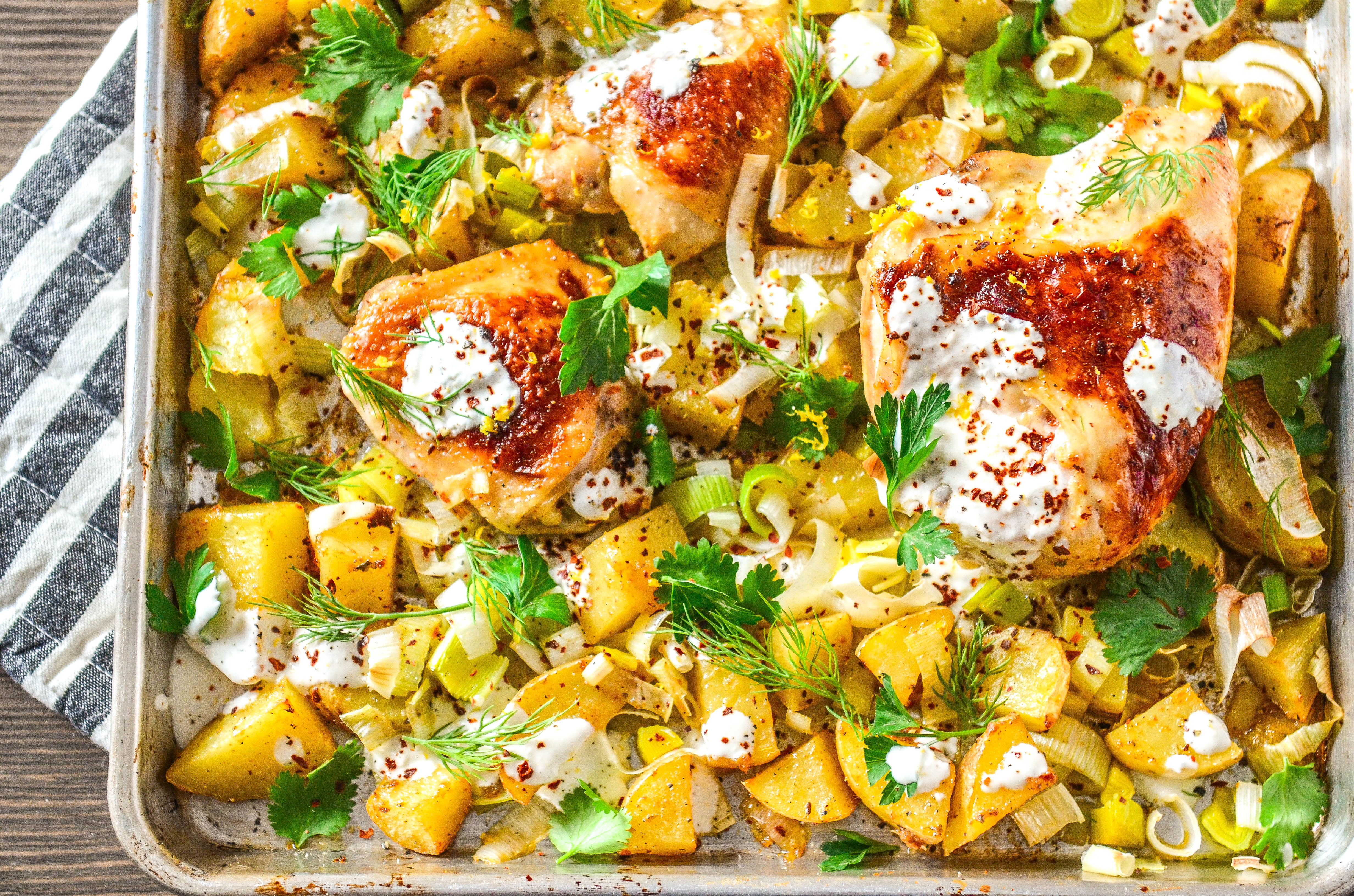 Sheet Pan Harissa Chicken with Potatoes, Leeks and Yogurt.jpg