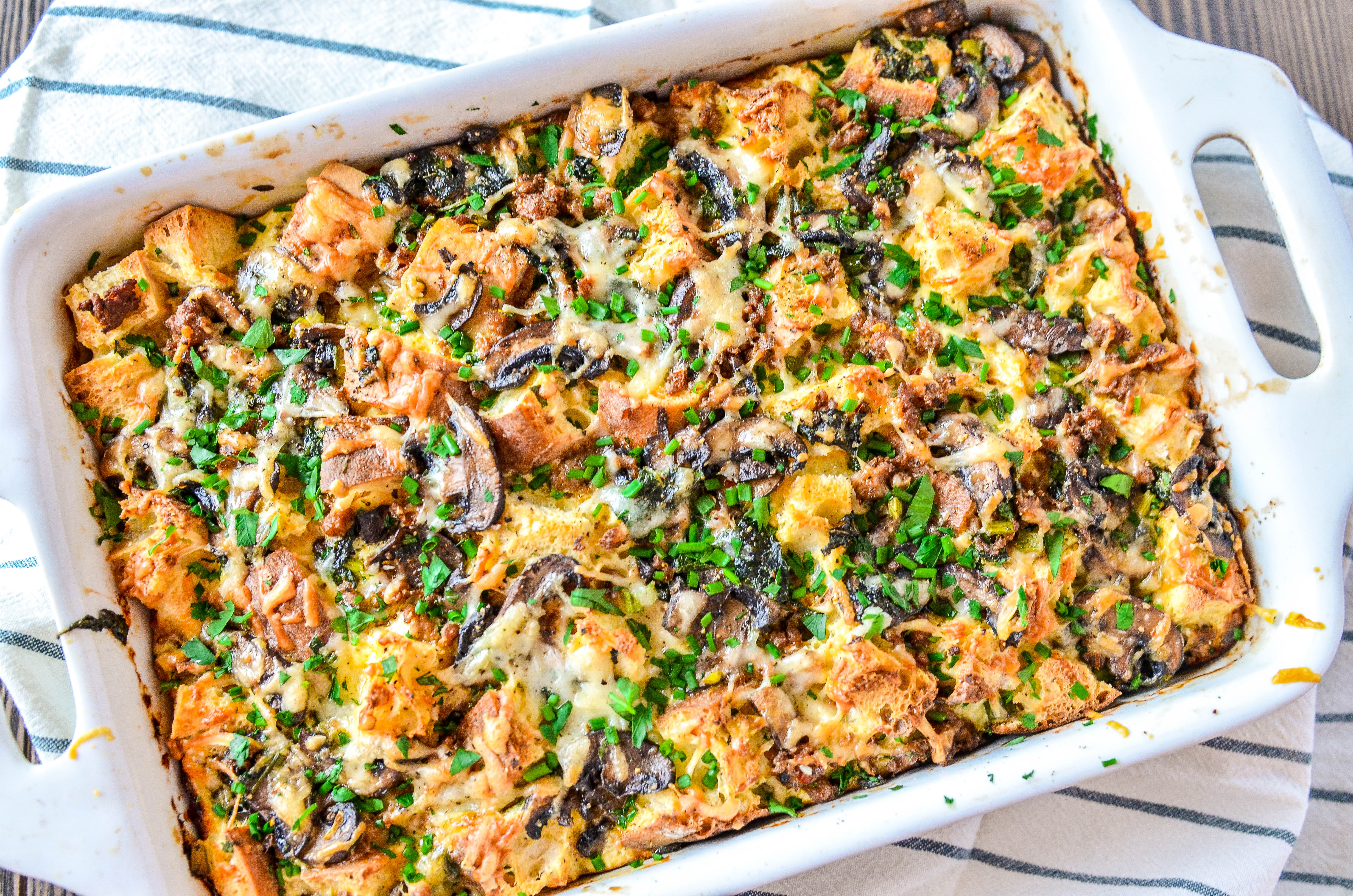 Sausage Mushroom And Kale Breakfast Casserole Never Not Hungry