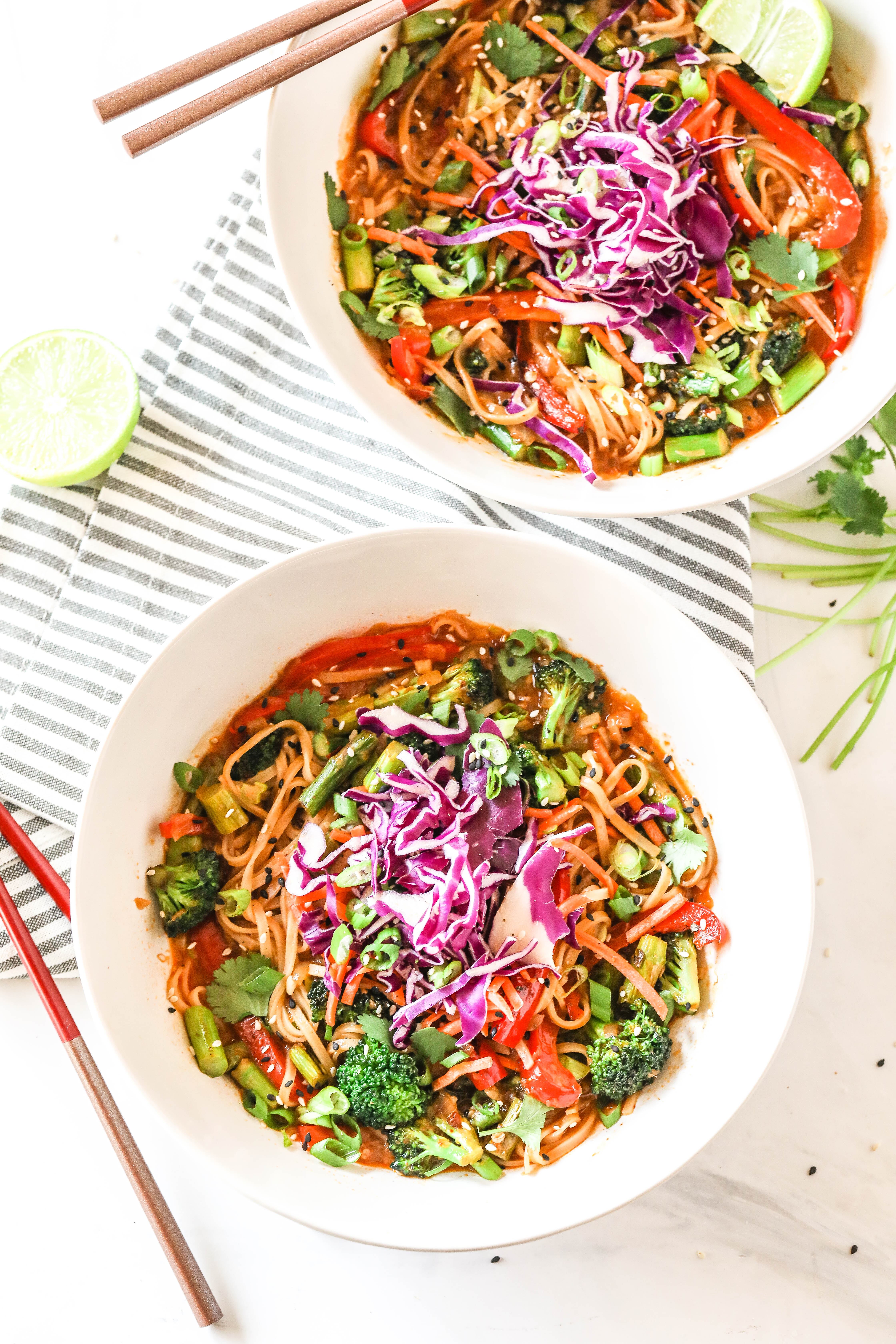 Coconut-Red Curry Noodles Bowls with All the Veggies-7