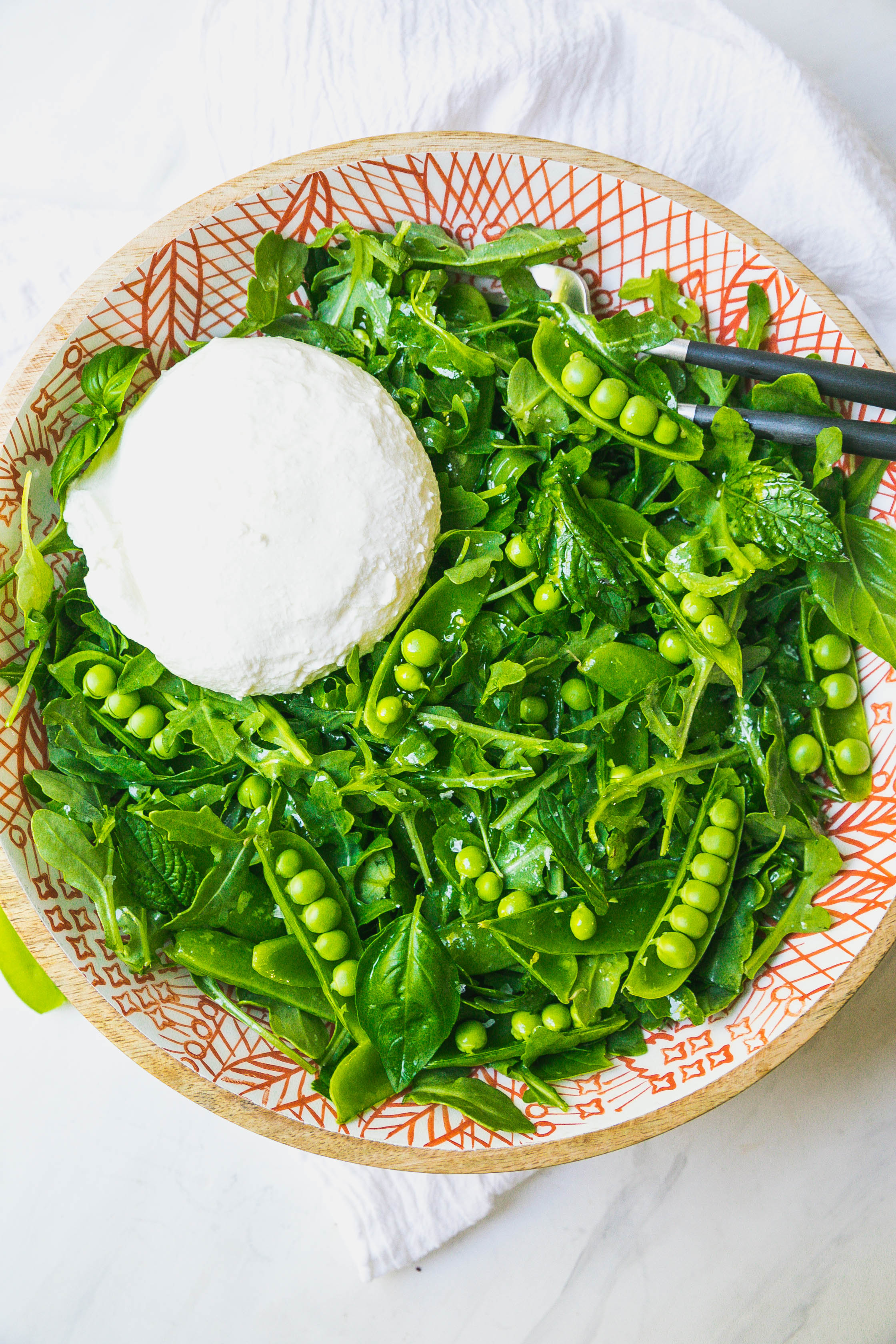 Snap Pea Salad with Burrata