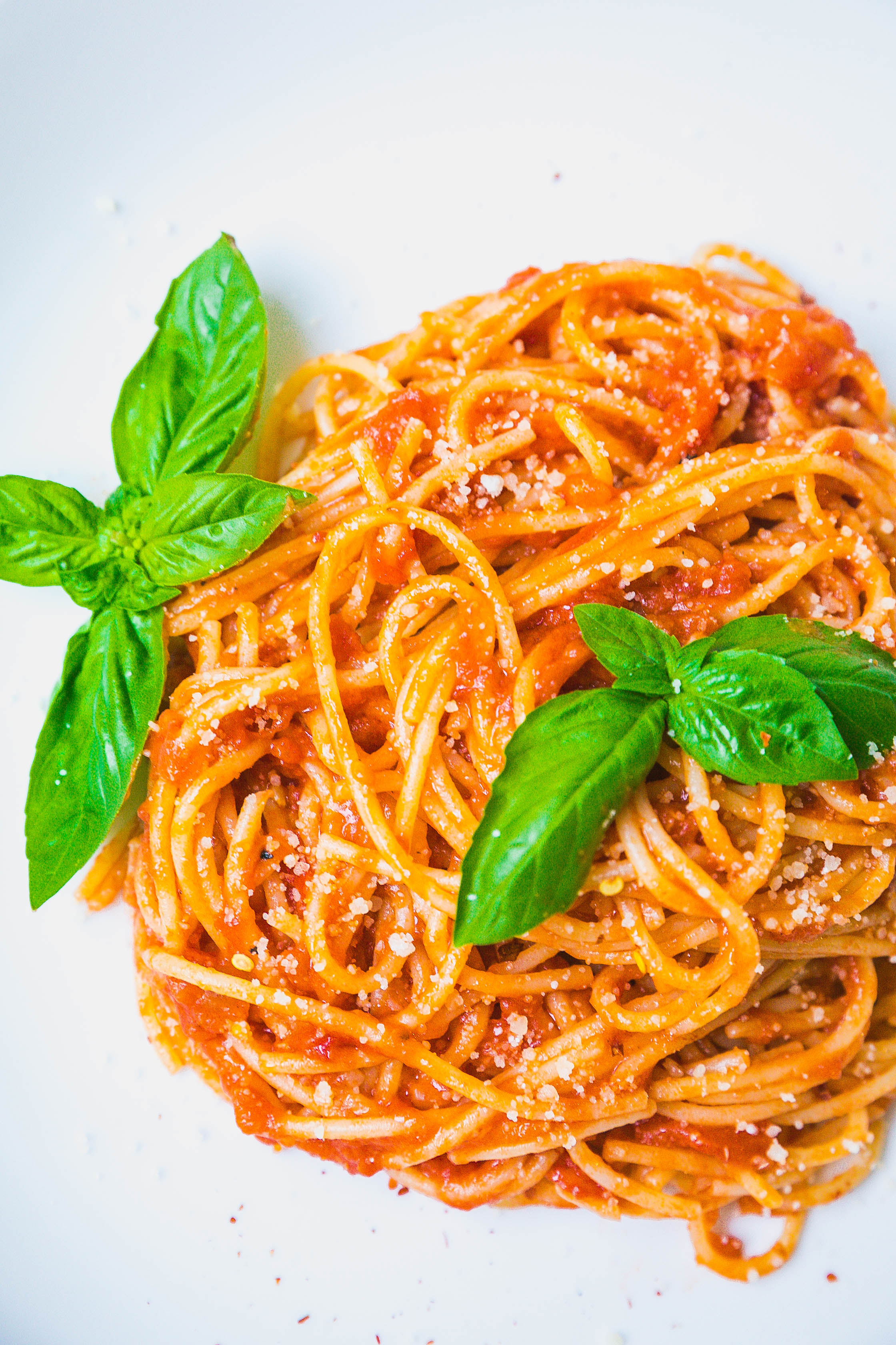 Spaghetti with Fresh Tomato and Basil Sauce-3