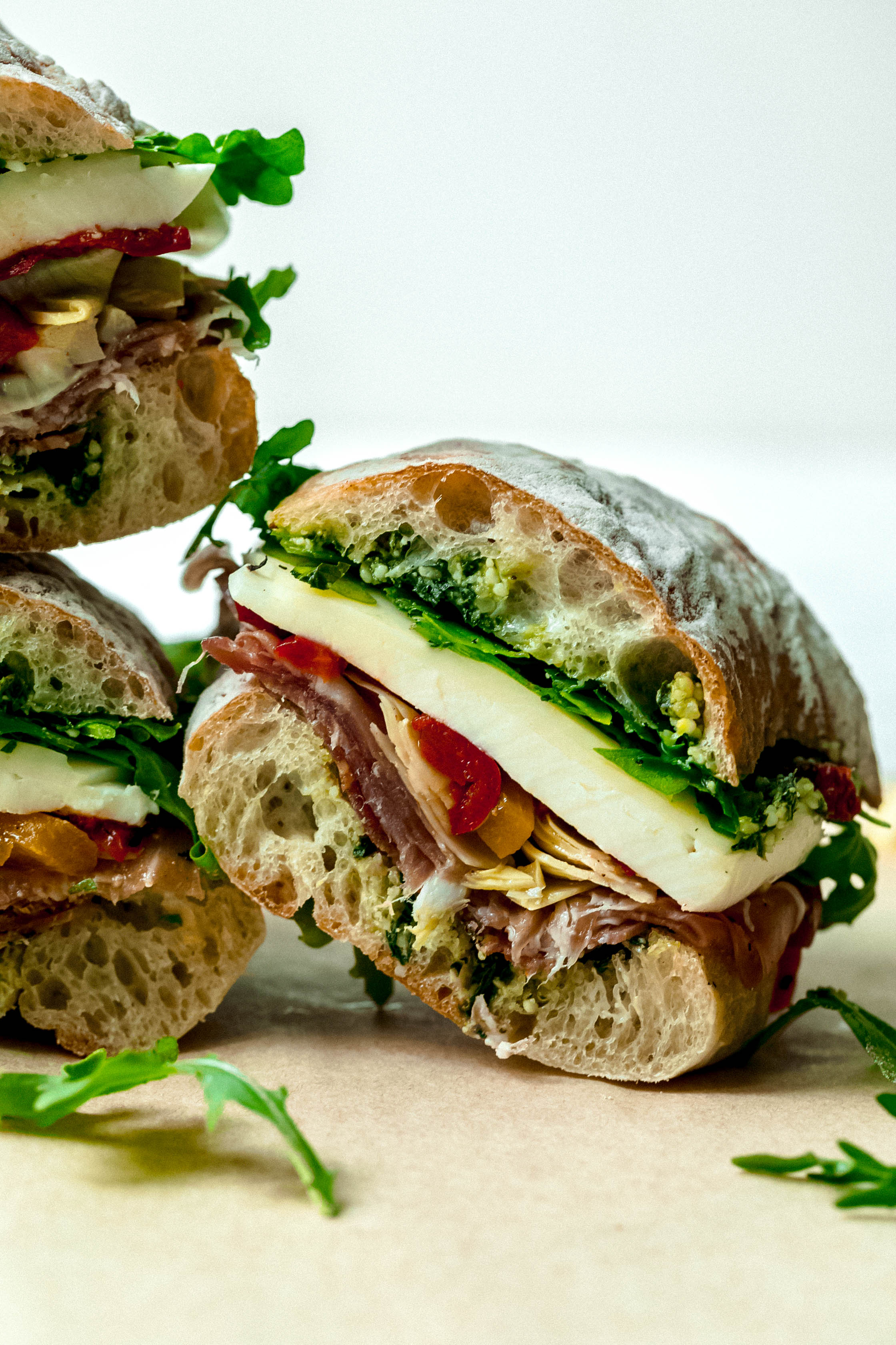 Antipasto Sandwich with LemonBasil Pesto Never Not Hungry